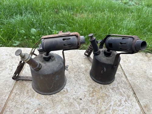 Brass vintage blow lamp - brass,