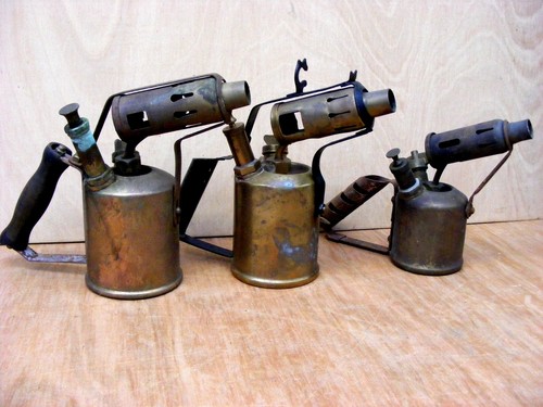 Vintage brass blowlamps - vintage, blowlamps-