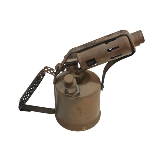 Vintage brass blow torch lamp - torch,