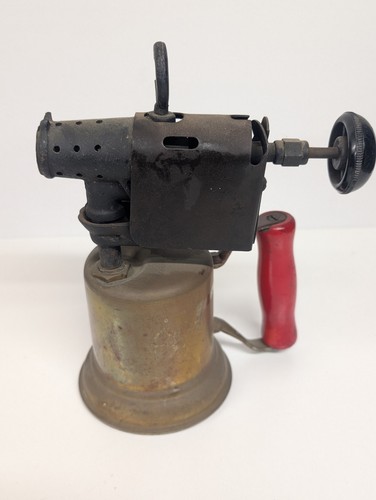 Vintage brass blow torch lamp - brass,